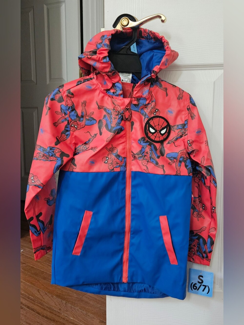 Marvel Spider-Man Colorblock Hooded Raincoat - Size S(6/7)
